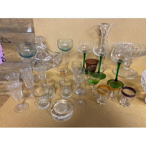 343 - Collection of Mixed Drinking Glasses and Decorative Glass