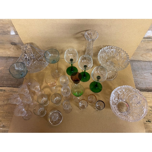 343 - Collection of Mixed Drinking Glasses and Decorative Glass