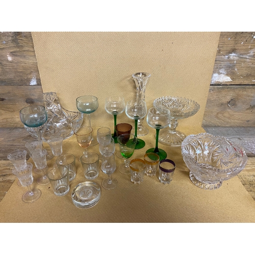 343 - Collection of Mixed Drinking Glasses and Decorative Glass