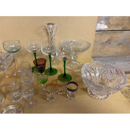 343 - Collection of Mixed Drinking Glasses and Decorative Glass