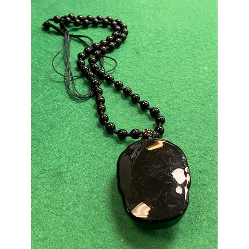 187 - Black Onyx Crystal Buddha Necklace