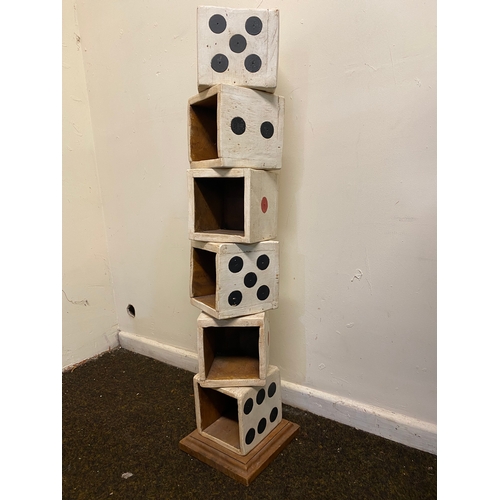 394 - Novelty Wooden Dice Shelving Unit