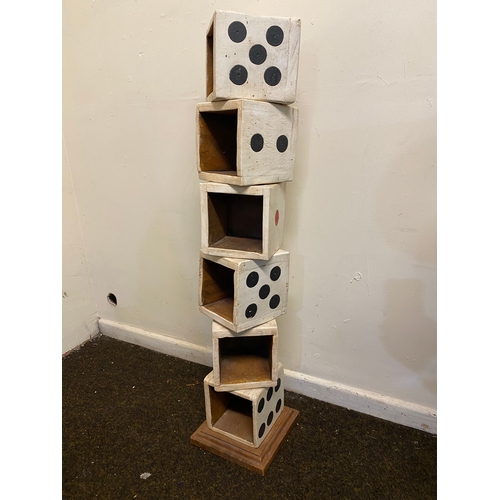 394 - Novelty Wooden Dice Shelving Unit