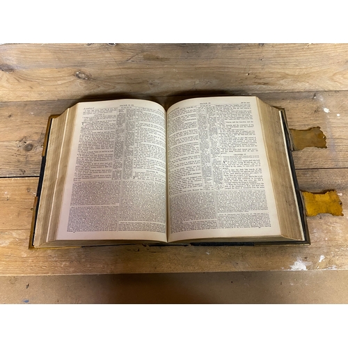 192 - National Illustrated Comprehensive Family Bible, c19th Century with Metal Clasps