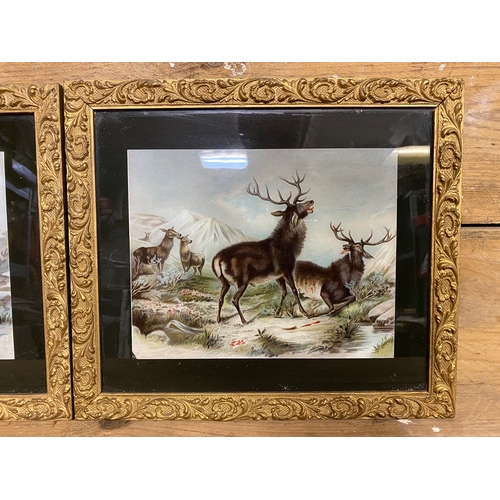 22 - Pair of Victorian Stag Pictures, taken from painting by Sir Edwin Landseer