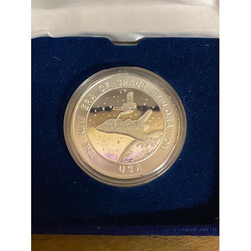 201 - .999 Stamped Fine Silver Cased Commemorative Coin from Kennedy Space Centre