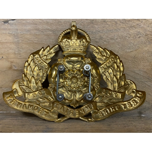 107 - High Quality Replica Derbyshire Imperial Yeomanry Kings Crown Helmet Plate. Originals were issued fo... 