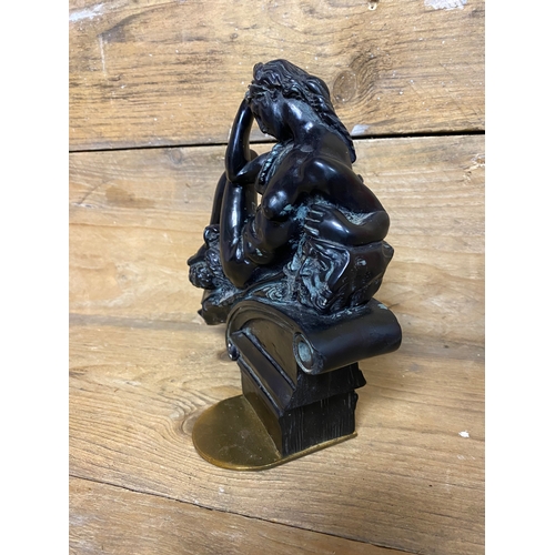 130 - Female Nude Resin Figure on Metal Base