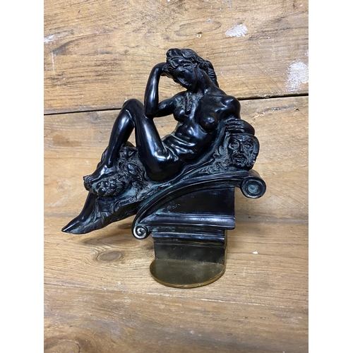 130 - Female Nude Resin Figure on Metal Base