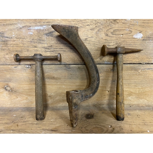 361 - Pair of Vintage Panel Beating Hammers and Anvil Stack