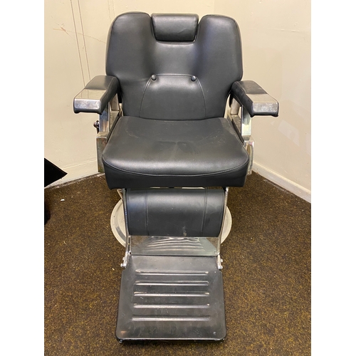 395 - Black Swivel Barbers Chair with Seat Cushion