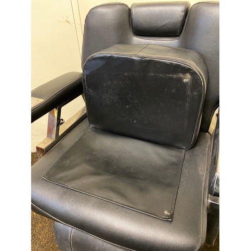 395 - Black Swivel Barbers Chair with Seat Cushion