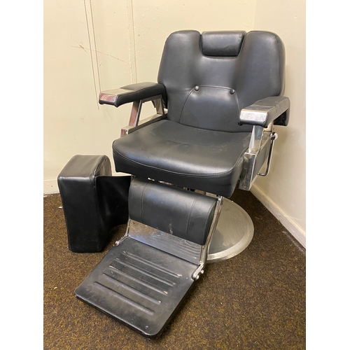 395 - Black Swivel Barbers Chair with Seat Cushion