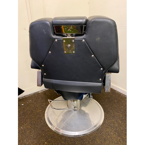 395 - Black Swivel Barbers Chair with Seat Cushion