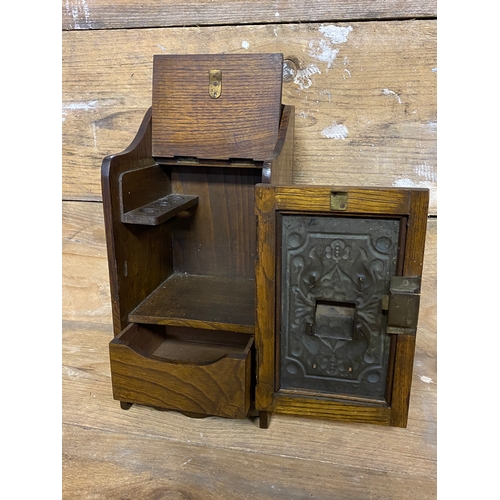 158 - Smokers Cabinet with Metal Fronted Door