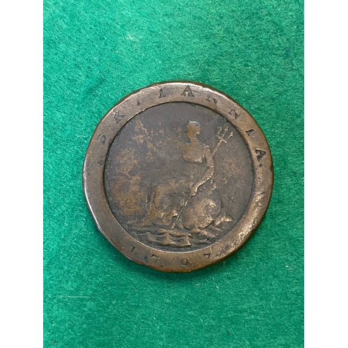 208 - 1797 George III Cartwheel Twopence