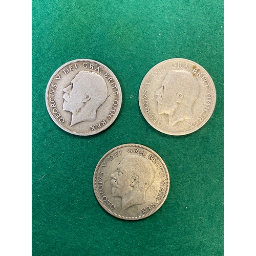 209 - 1921-1929 Half Crowns x3