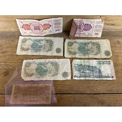 213 - Mixed Banknotes and Commemorative Coins