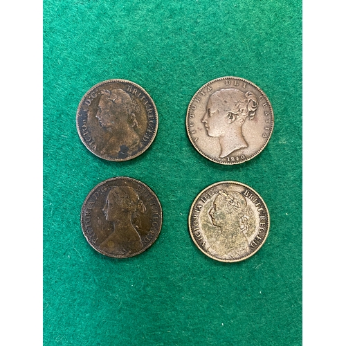 216 - Victorian Farthings x4