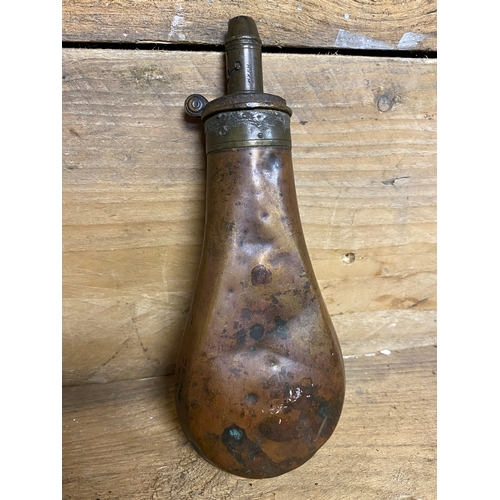 161 - Antique Copper Powder Flask