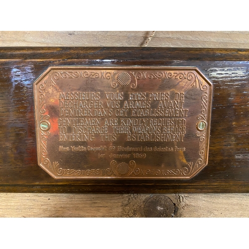 168 - French Copper Plaque Mounted on Wooden Board