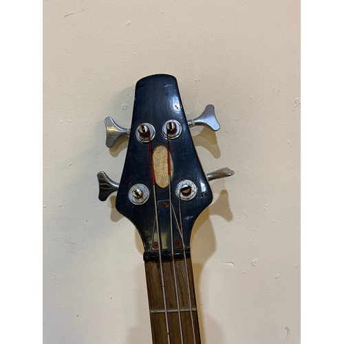 80 - Stagg Bass Guitar with Strap, working but in need of attention