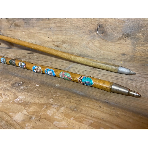 94 - Pair of Vintage Walking Sticks with Badges