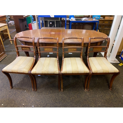 409 - Victorian Crank Handle Extending Dining Table on Ball and Claw Feet and Casters with Four Chairs, 20... 