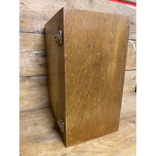 289 - Vintage Vickers Microscope and Light Unit with Wooden Carry Case