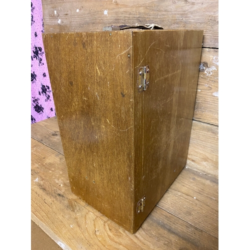 289 - Vintage Vickers Microscope and Light Unit with Wooden Carry Case