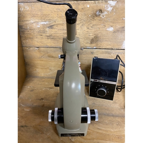 289 - Vintage Vickers Microscope and Light Unit with Wooden Carry Case