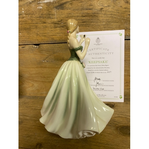 12 - Royal Worcester Lady - Keepsake, with Certificate