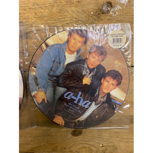 61 - 2x A-ha Picture Vinyl