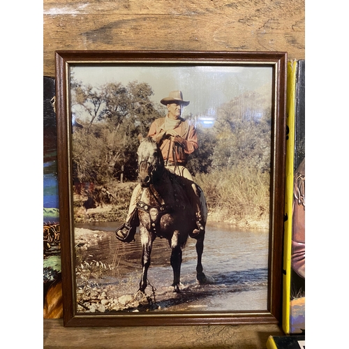 80 - Collection of Books of Cowboy Interest including Framed Picture