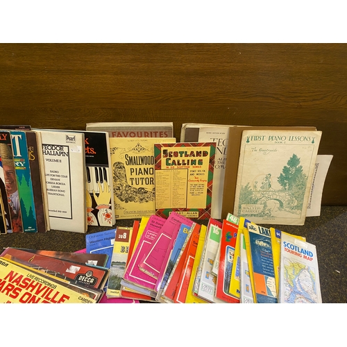 85 - Assortment of Music Books, Vinyl and OS Maps