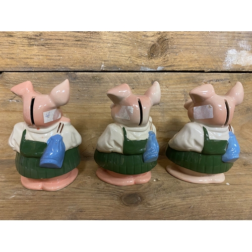 114 - 3x Collectible Piggy Banks