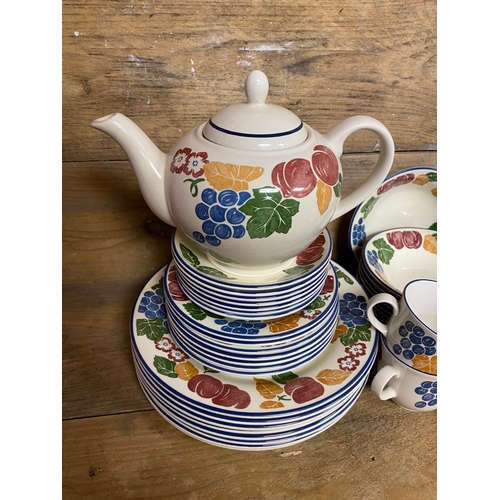 122 - Staffordshire Seven Person Dinner / Teaset with Spares