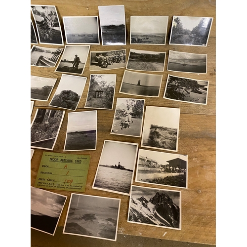 136 - Collection of Original 1940's WW2 Military Travel Photographs, most are dated with Location written ... 