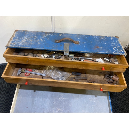 143 - Large Blue Toolbox and Contents (90x27x54cm)