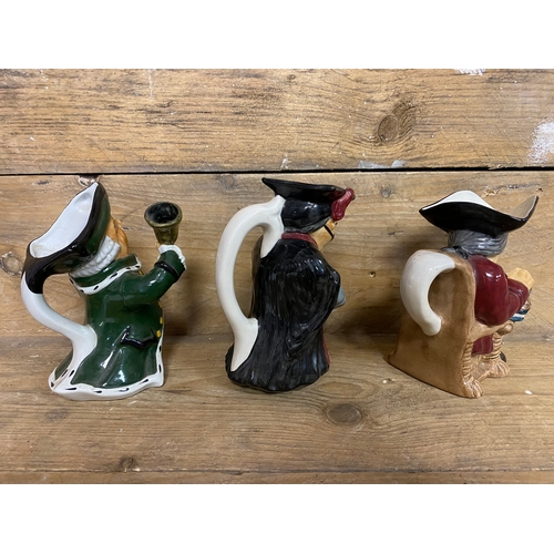 213 - 3x Roy Kirkham Pottery Character Jugs