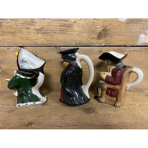 213 - 3x Roy Kirkham Pottery Character Jugs