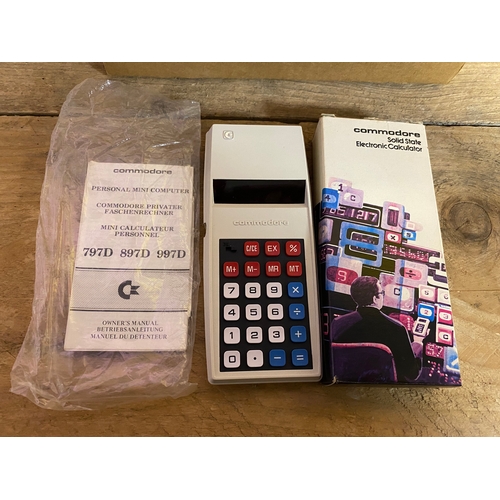 218 - Commodore Model 797D Solid State Electronic Calculator with AC Adaptor - Boxed