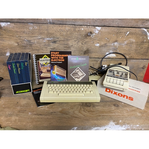 222 - Acorn Electronic Computer with Dixons Cassette Recorder & Books