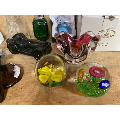 245 - Collection of Glass and Crystal to Include Avon Bottles and Paperweights