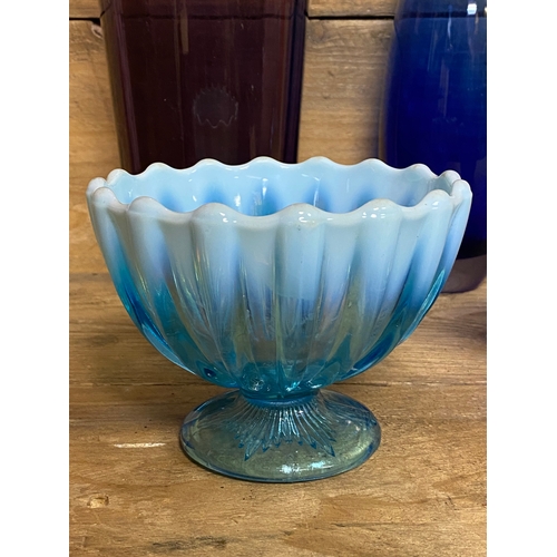 249 - Collection of Blue Glass including Davidson Glass Bowl