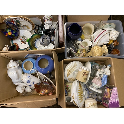 265 - 8x Boxes of Mixed Bric a Brac including Serveware and Collectible Figures