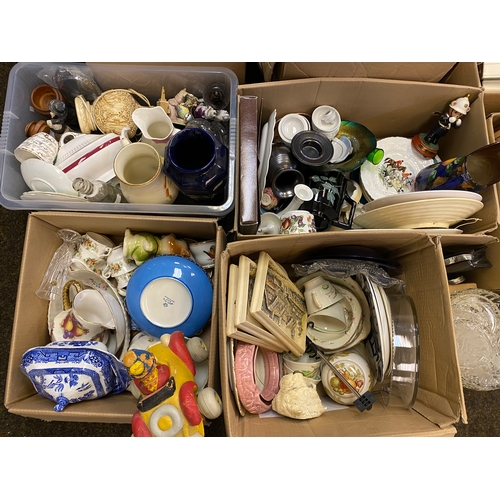 265 - 8x Boxes of Mixed Bric a Brac including Serveware and Collectible Figures