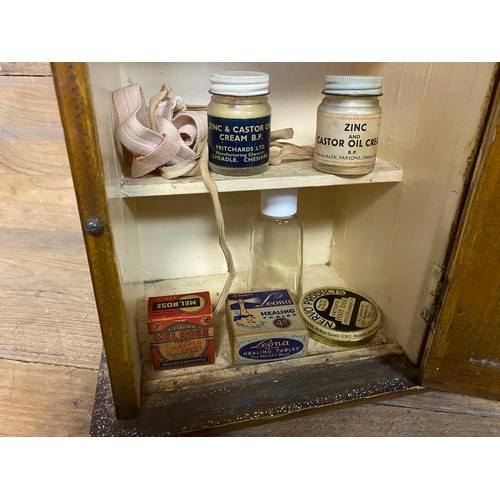 269 - Vintage Medicine Cabinet and Contents