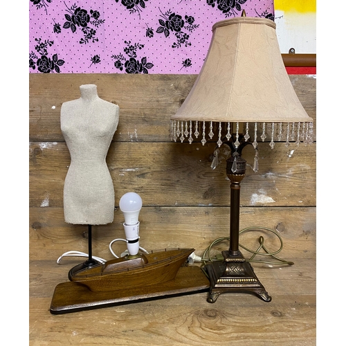 290 - Pair of Lamps and Miniature Mannequin Figure