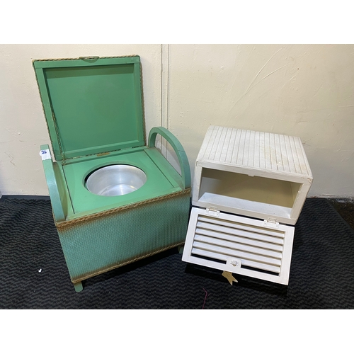 342 - Lloyd Loom Style Commode and Cupboard